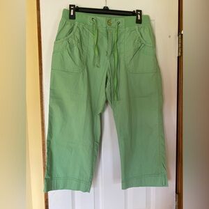 MiFResia green capris elastic drawstring waste size PL